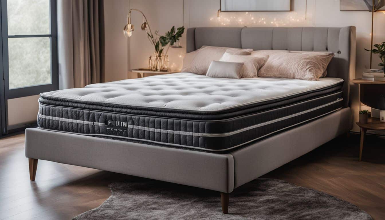 A worn-out mattress in a bedroom with various people in it. A worn-out mattress in a bedroom with various people in it.